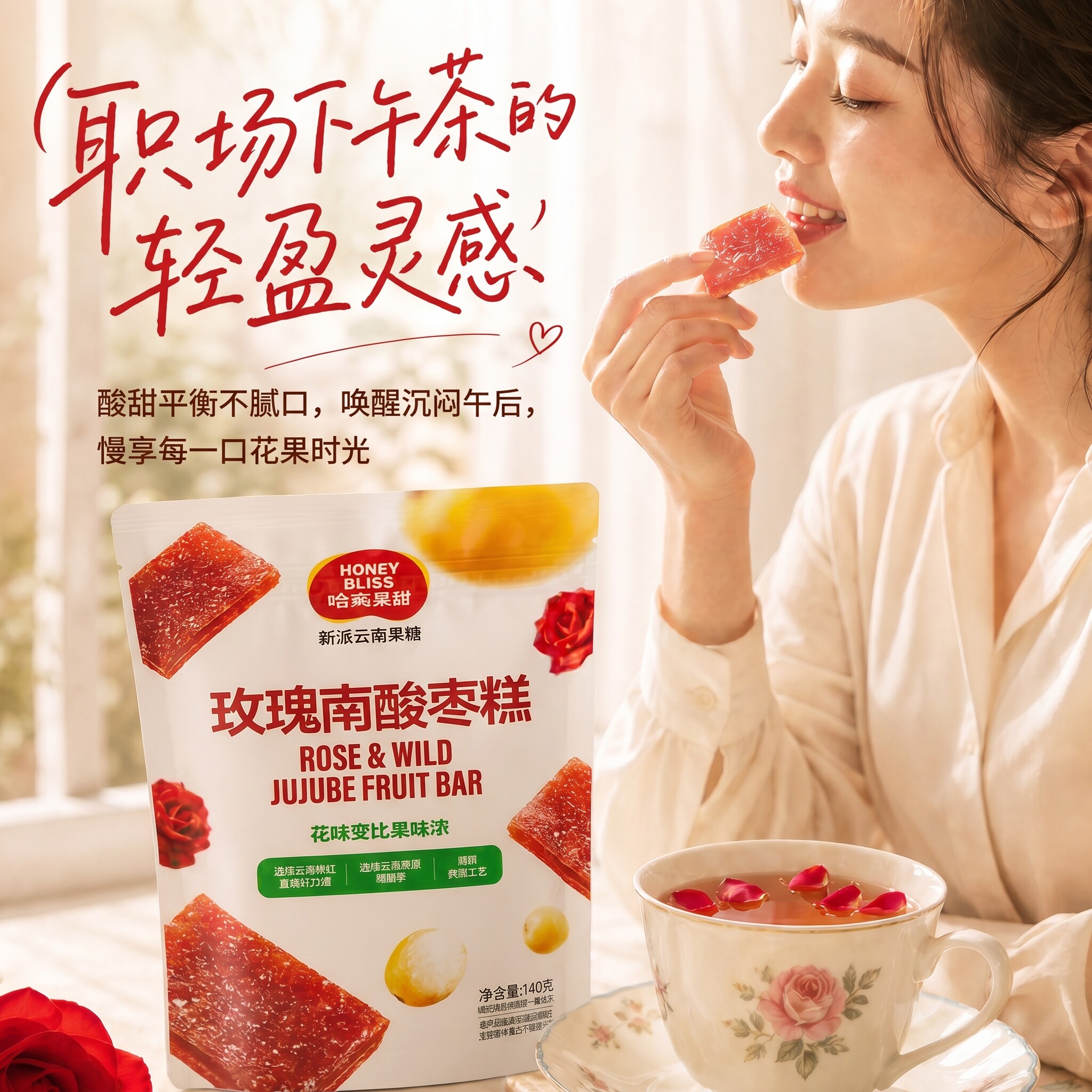 【140g酸甜口大包装】花香云南酸枣糕独立包装果糕柔烘儿童零食女