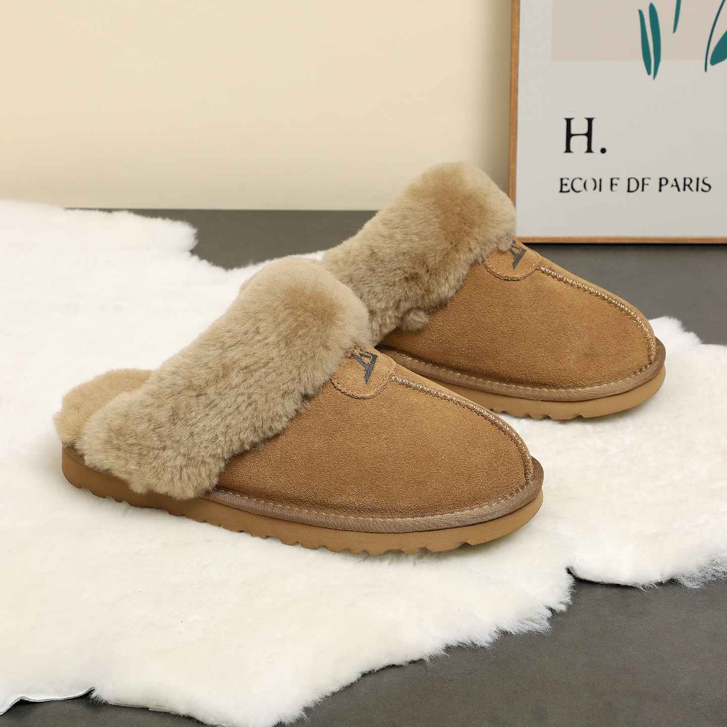 2025冬季新款真皮全羊毛雪地靴男