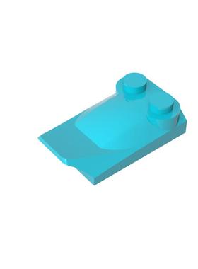 高砖积木零件GDS-M018配件2x3 带尾翼弧形砖兼容47456MOC拼插散件