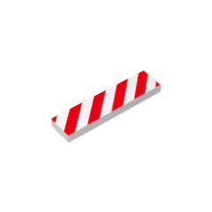 高砖积木零件GDS-563-DE1612配件1x4光面板印刷件警示牌散件