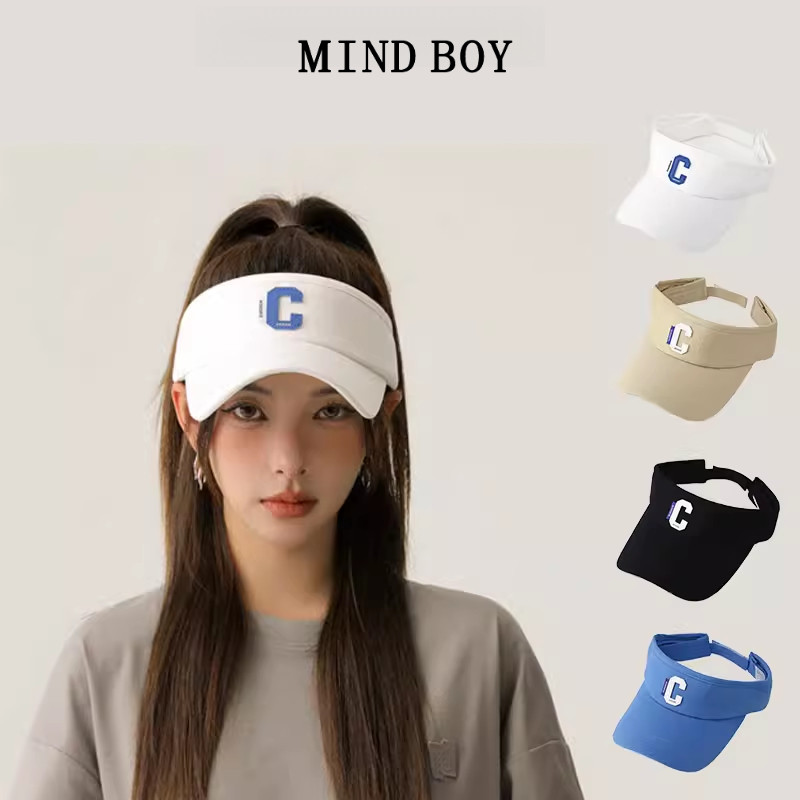 MIND BOY无顶鸭舌帽女春夏款防紫外线遮阳帽空顶帽运动跑步帽子男