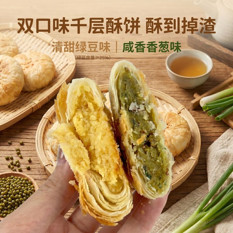 闽南特产香葱酥饼老式早点酥皮咸香酥饼早餐办公室追剧休闲小零食