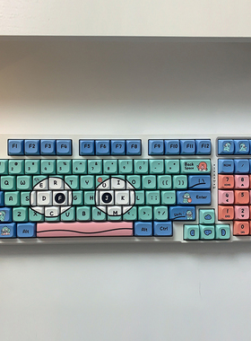 丑鱼键帽五面热升华Pbt键帽xda高度 wooting可爱女生键盘帽个性