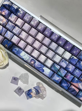 鸣潮坎特雷拉镜面机械键盘帽动漫角色BPT材质五面热升华紫色热款