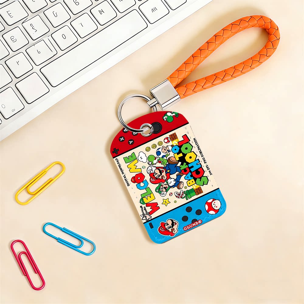 PS马里奥游戏机NFC门禁水滴小卡套钥匙扣迷你NFC感应小区公交卡交通电梯IC卡防摔保护套