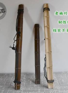 扁担挑水用 家用挑货工具 毛竹担子 带绳和铁挂钩子 老竹楠木结i.
