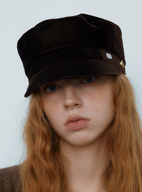 CHUNISLET纯屿 灯芯绒气质简约纯色贝雷帽秋冬保暖画家帽