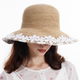 CHUNISLET纯屿 进口草编翻花渔夫帽气质春夏遮阳大帽檐防晒草帽