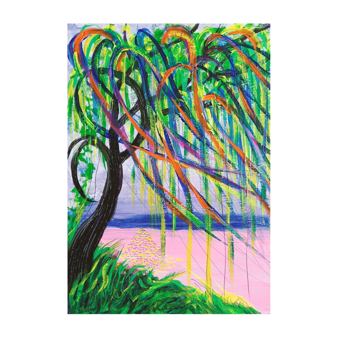 蹬红走绿 |  姜维 野兽派艺术家原作作品 抽象绘画带装裱推荐收藏