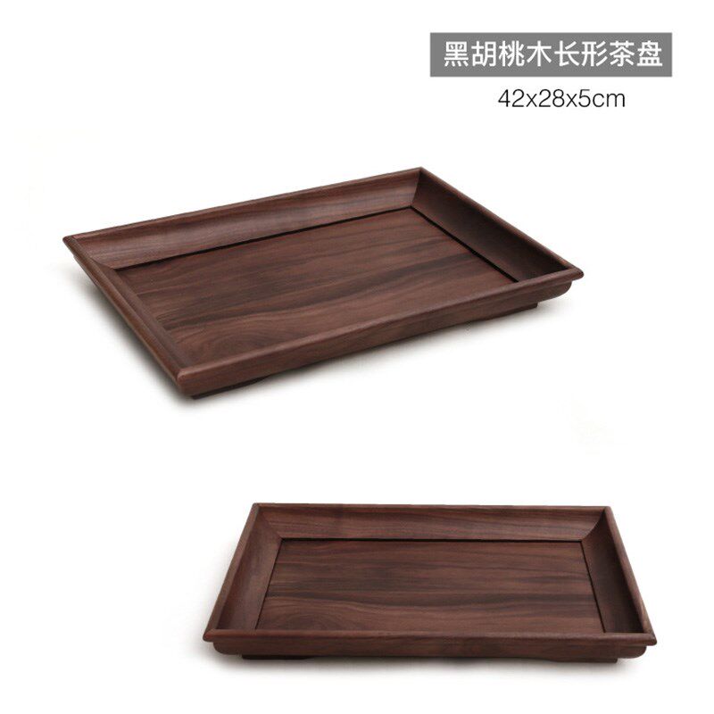 黑胡桃茶水托盘实木托盘日式长方形托盘茶杯托盘家用花盘木质托盘
