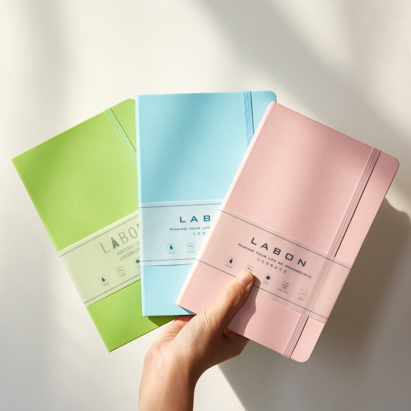 利邦文具 充皮纸硬面本 日记本方格内页手账本日系笔记本子简约文