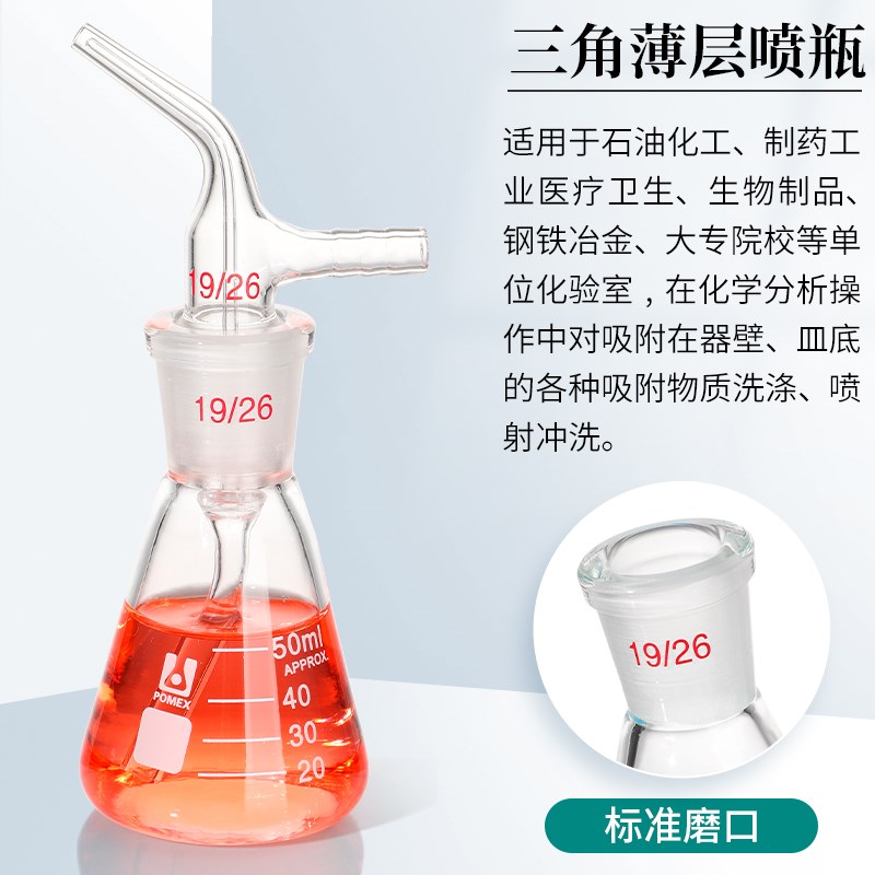 三角薄层喷雾瓶50ml100ml玻璃三角薄层喷瓶带橡胶单连球单联球 色