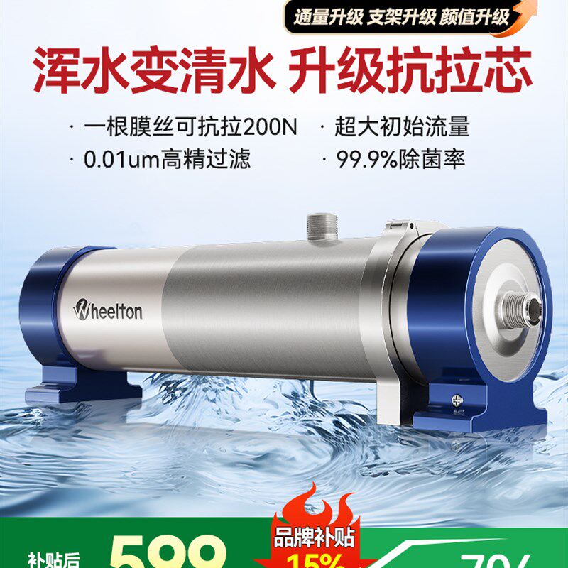 惠尔顿超滤PVDF中央净水器家用型净水器家用自来水过滤水管道农村