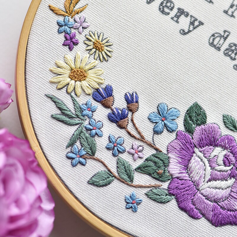 静好玫瑰花手工diy欧式刺绣材料包 亲手制作生日节日礼物绣花套件