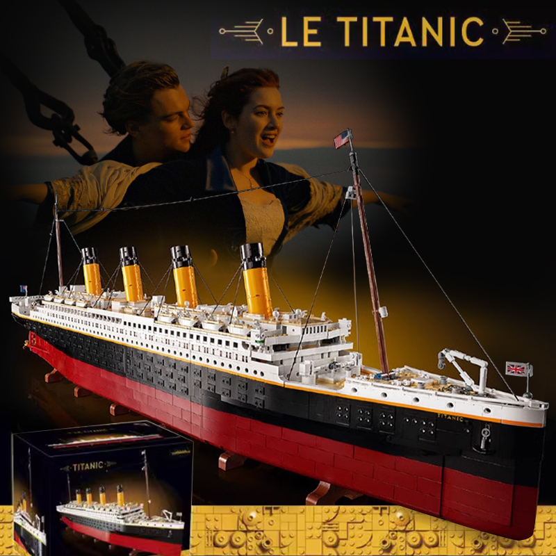 泰坦尼克号男孩子积木玩具手工系列拼装模型成人版高级感生日礼物