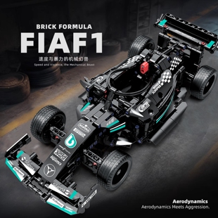 機械組男孩子玩具積木跑車模型禮物 梅賽德斯奔馳F1賽車AMG方程式