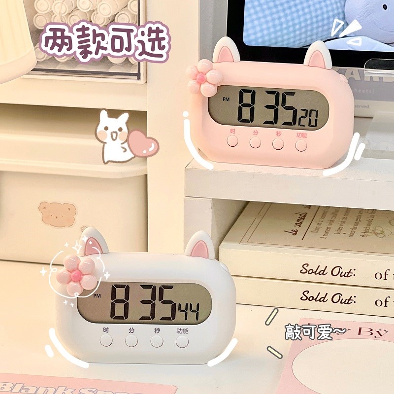 可爱计时器家用厨房创意卡通猫耳女生学生宿舍做题提醒器定时闹钟