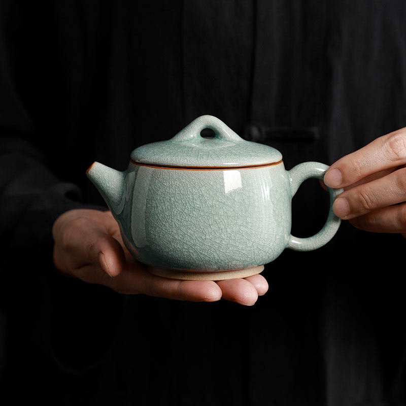 汝窑冰花丨仿古可养泡茶壶陶瓷家用喝茶水壶泡茶器单壶功夫茶具