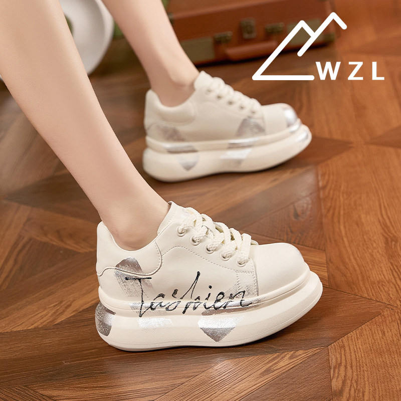 WZL厚底透气小白鞋女小个子2026新款爆增高百搭松糕运动休闲板鞋,女鞋,时尚休闲鞋,淘宝优惠券,粉丝福利购,淘宝优惠卷