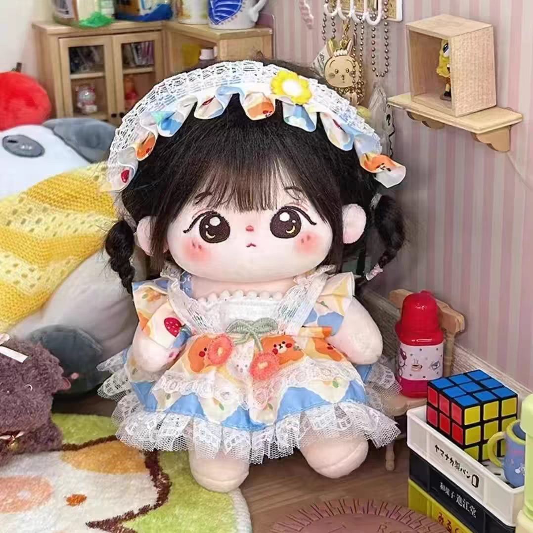 白菜价20cm娃衣棉花娃娃衣服女仆裙套装现货连衣裙卫衣生日礼物