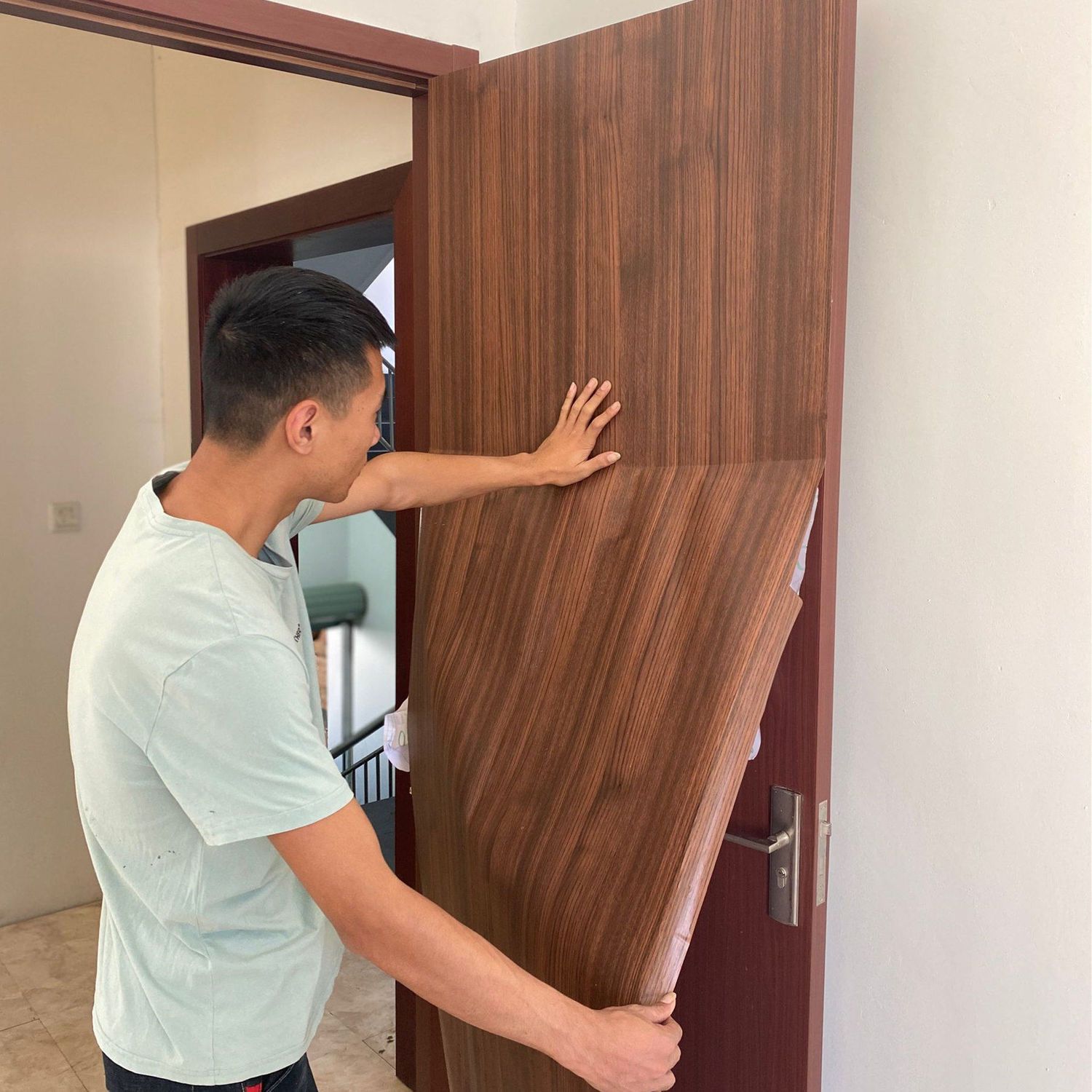 创意卧室门贴纸木纹房门