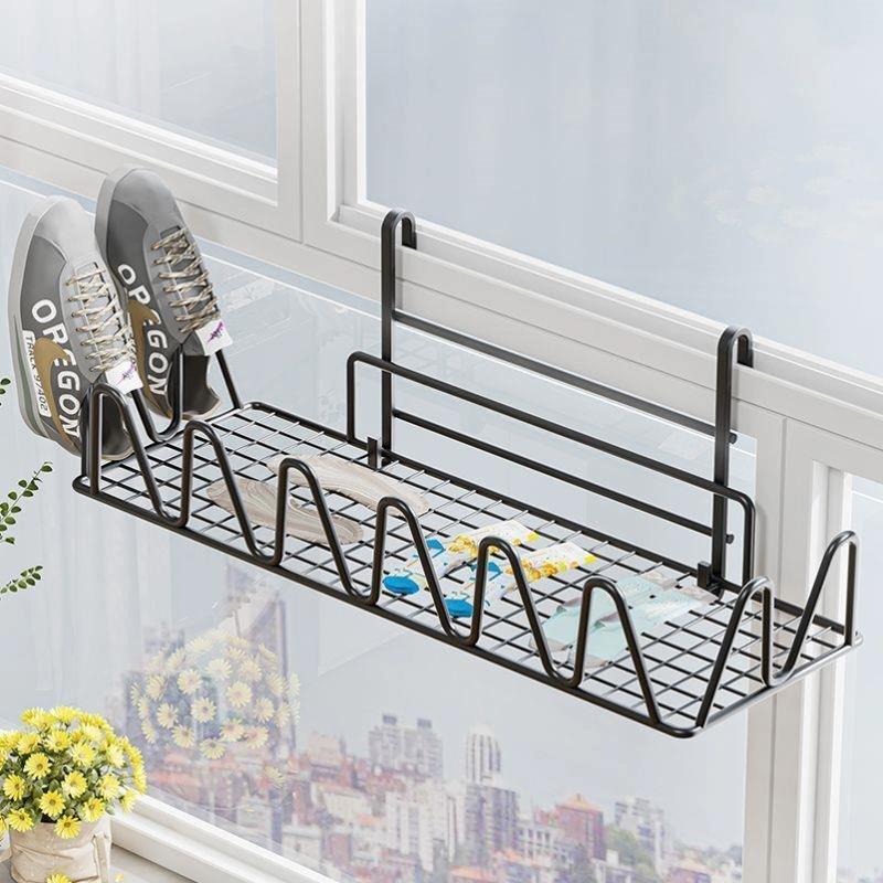 阳台晒鞋架神器防盗窗护