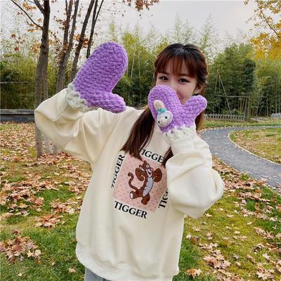 手套毛线手工diy编织材料包自制手织冬保暖防寒针织女生打发时间