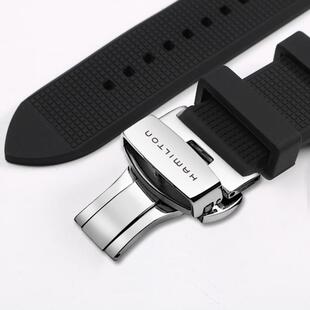 手表带汉米尔顿硅胶原装Hamilton天然橡胶表带防水汉密尔顿表链20