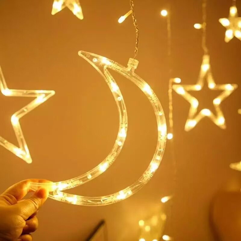 圣诞灯星月窗帘彩灯闪灯