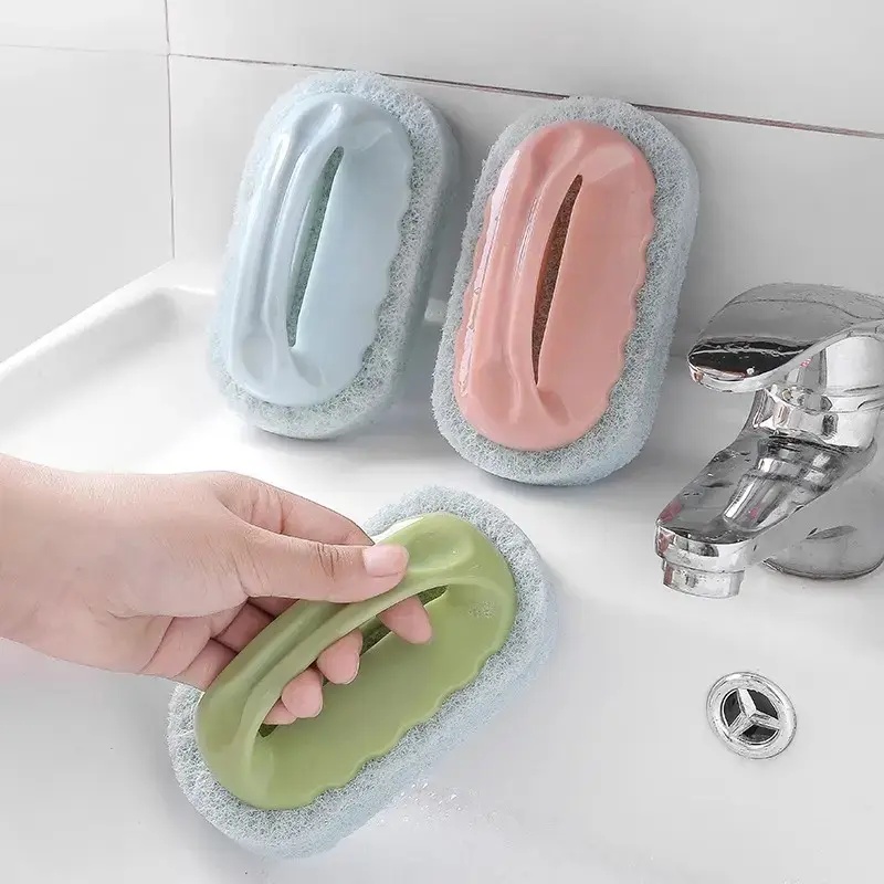 清洁刷子厨房用刷带手柄海绵擦