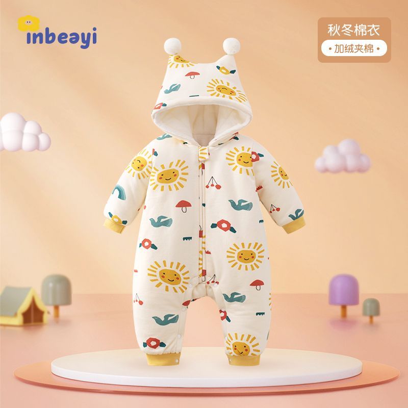 婴儿连体衣秋冬季加厚服