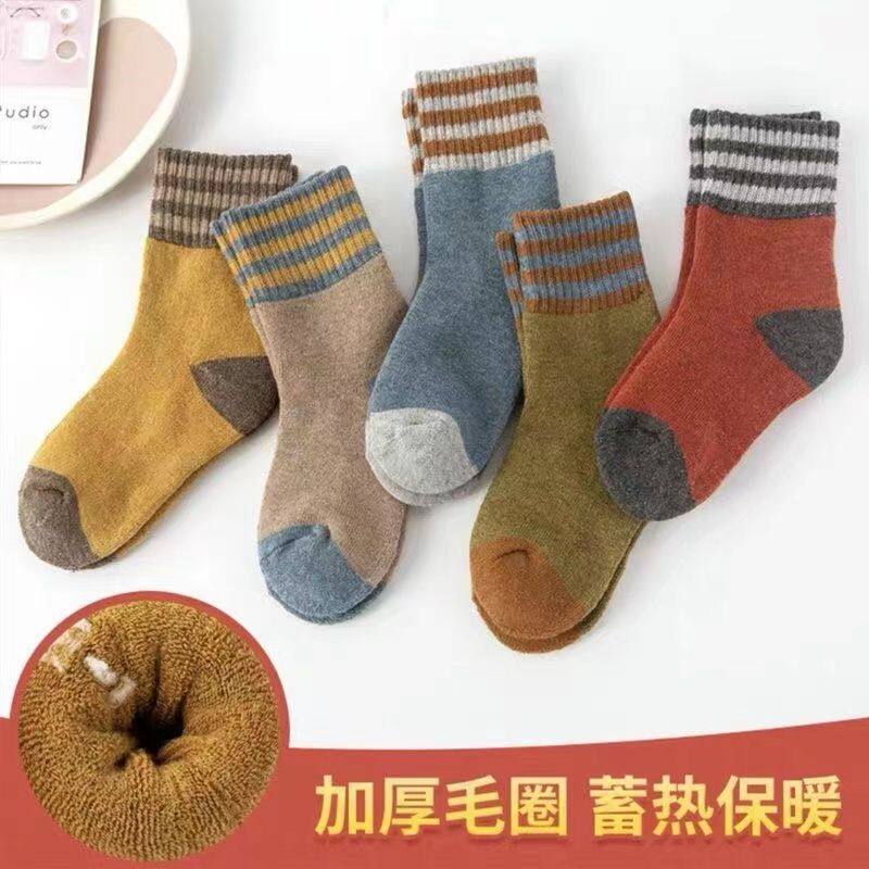 儿童袜子秋冬款加厚毛圈