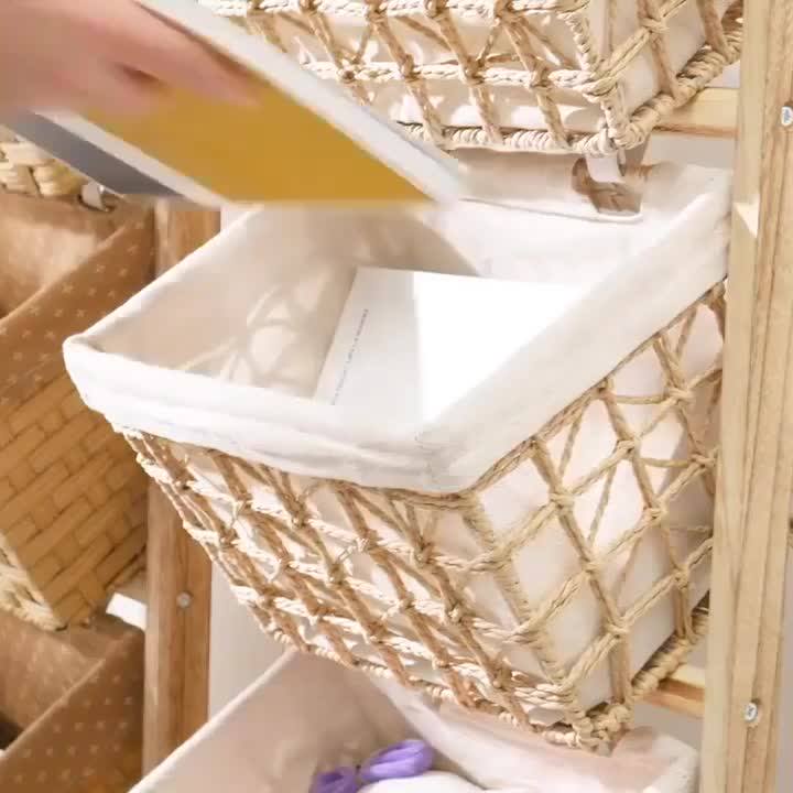 藤编编织收纳实木耐用多