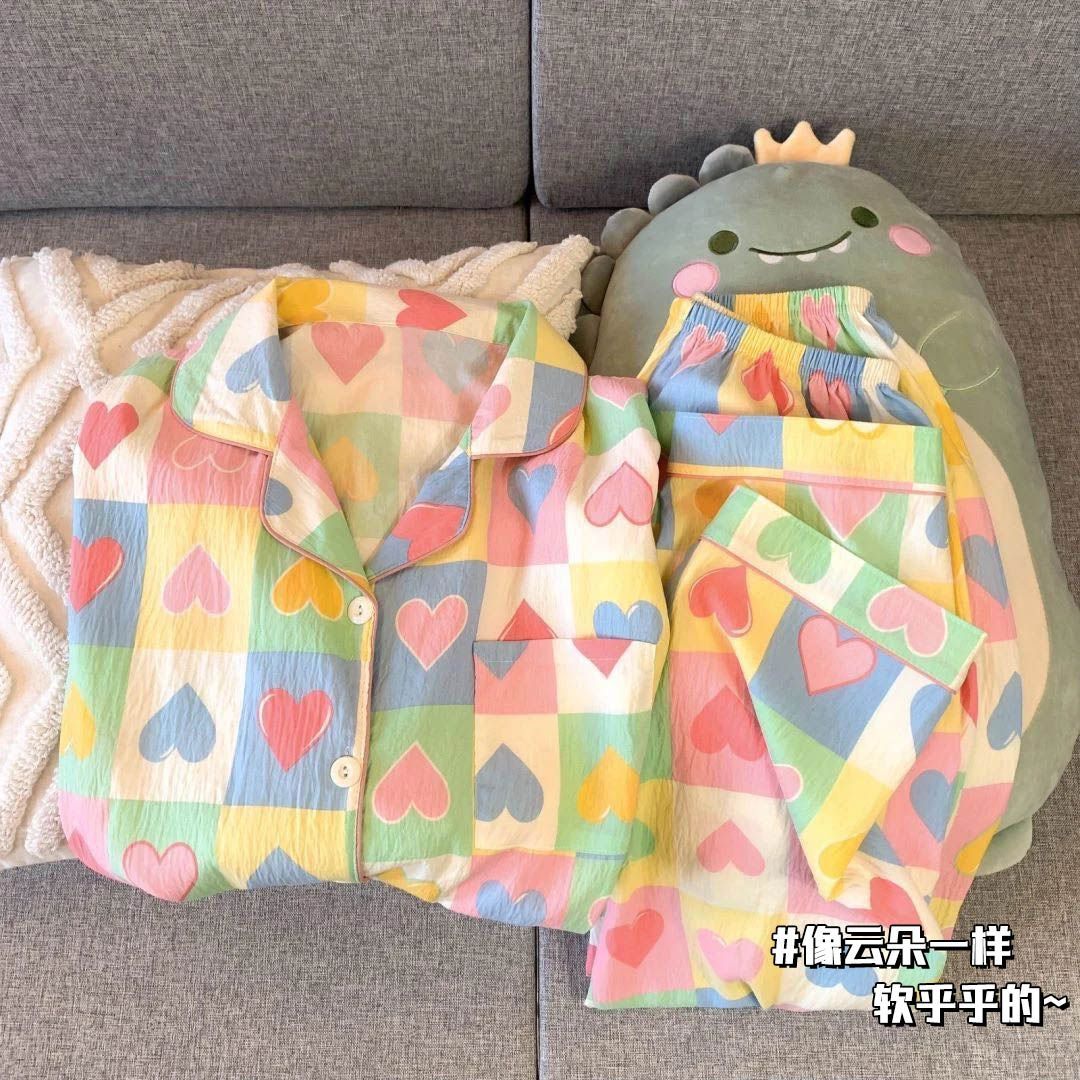 亲子家居服春秋舒适睡衣云朵棉可爱儿童卡通开衫长袖长裤两件套装