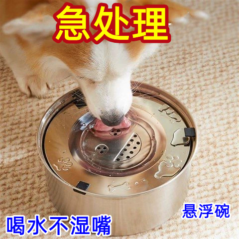 宠物食具304不锈钢狗碗悬浮碗猫狗用品喝水大容量狗盆宠物饮水器