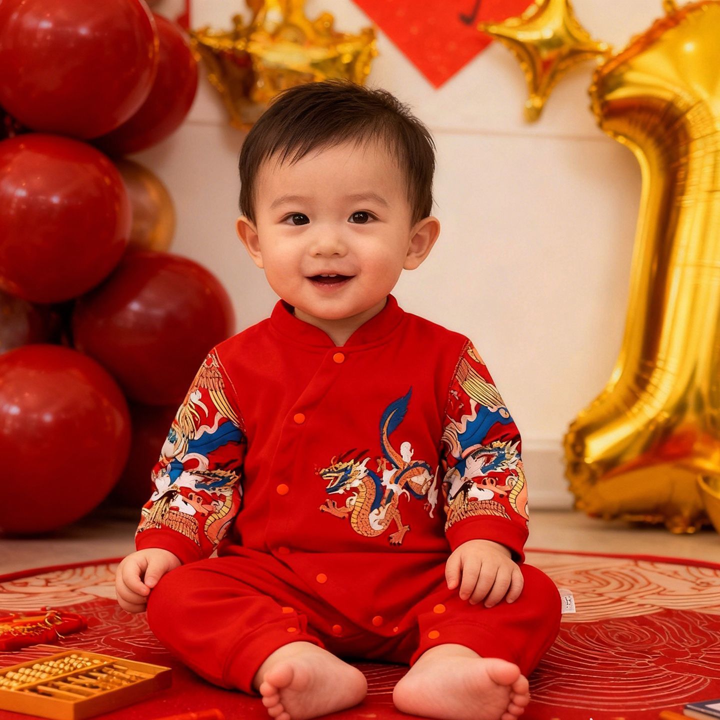 周岁礼服男宝宝拜年服过