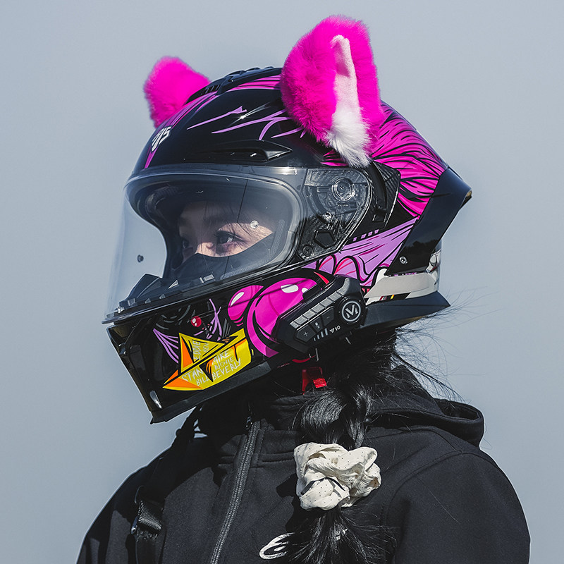 艾狮头盔女全盔摩托车机车带蓝牙耳机四季通用可爱双镜3c认证仿赛,摩托车/装备/配件,摩托车头盔,淘宝优惠券,粉丝福利购,淘宝优惠卷