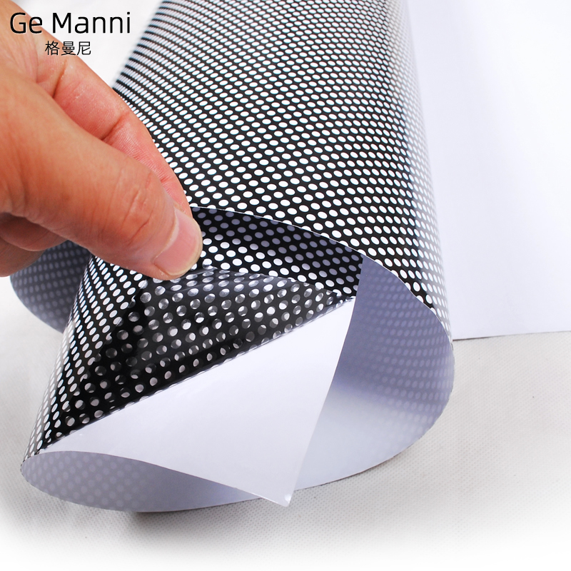 静电免胶黑色玻璃贴膜遮阳窗贴单孔透窗贴汽车膜防晒车窗贴纸网状