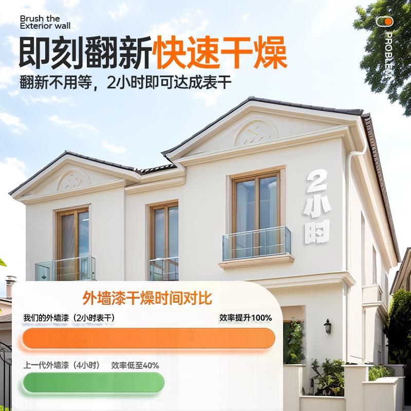 灰色外墙漆户外防水漆刷墙涂料自刷墙面漆水泥墙专用室外喷漆油漆