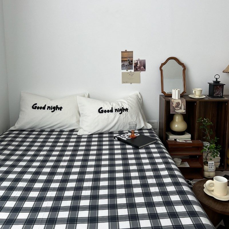 单件水洗棉床单床笠1.8m床罩床套三件套枕套席梦思床垫防尘保护