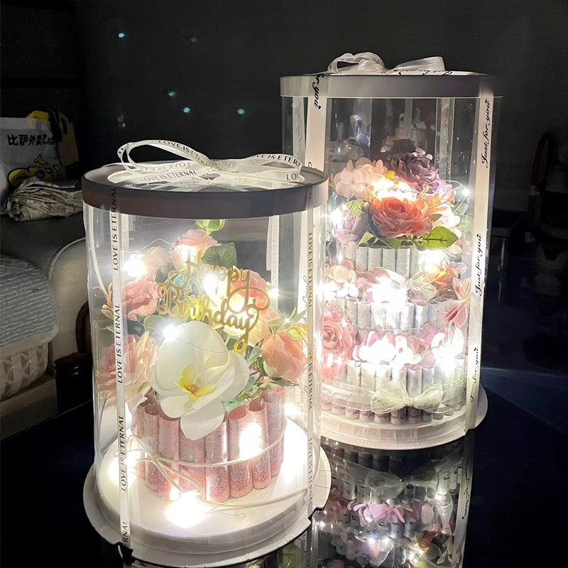 蛋糕花泥有钱花diy材料钱花束蛋糕盒底座插花海绵泡沫圆形花泥块