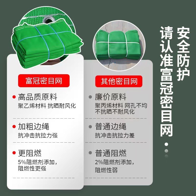 建筑工地安全网阻燃密目网脚手架施工防护网工程防坠网绿色防尘网