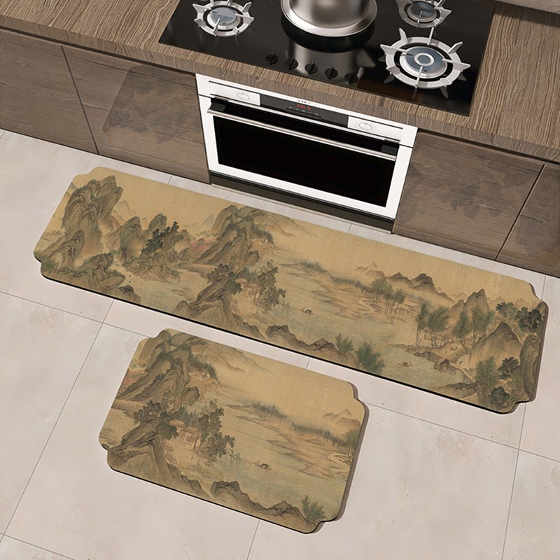 中国风厨房地垫家用脚垫中式门入口耐脏防滑吸水防油可擦免洗地毯