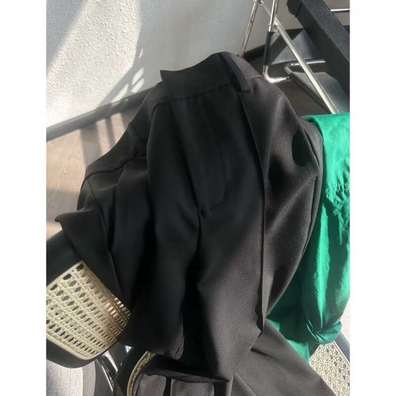 极简高级感!显瘦 开衩设计压褶烟管西裤 2024春夏款新款西裤