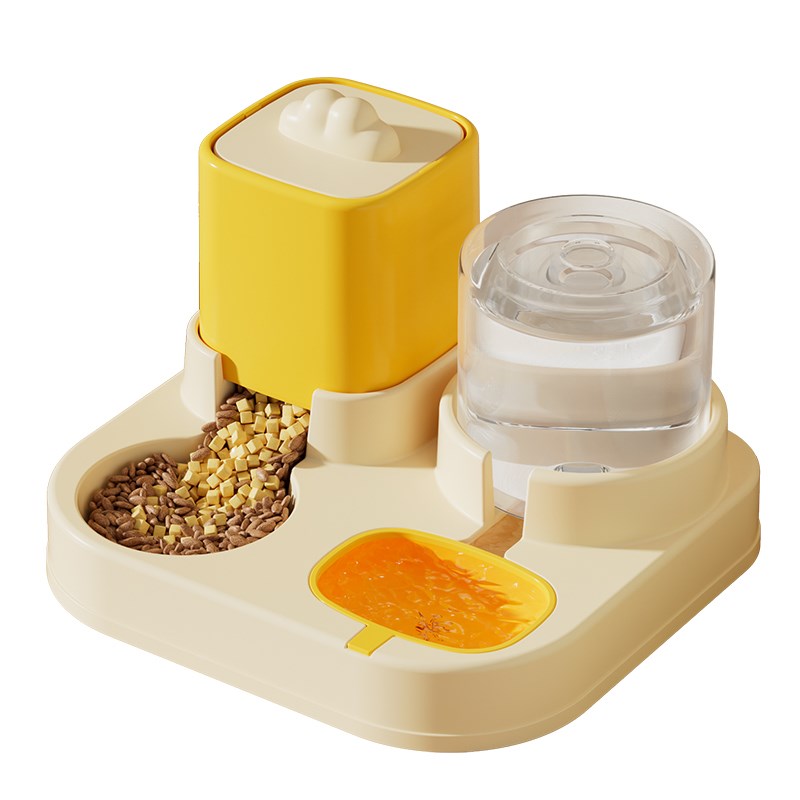 猫碗双碗狗狗自动喂食器猫咪饭碗猫粮碗水碗食盆喝水一体幼猫粮碗