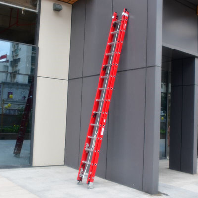 百邦达玻璃钢伸缩梯子直梯6 8 10 12 米升降梯云梯电工消防工程梯