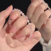 「蜜桃汽水」甜美蝴蝶结串珠手链爆闪碎石手串闺蜜手饰学生礼物