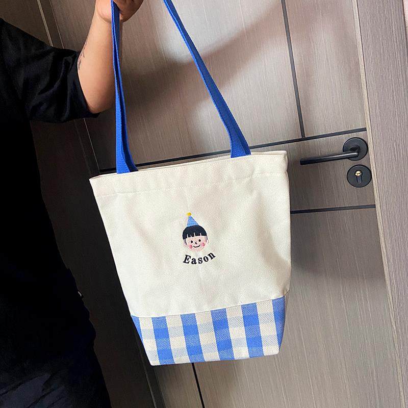 日本儿童姓名定制帆布妈咪包宝宝收纳饭盒袋便当包手拎斜挎礼物女