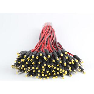 纯铜芯DC电源线监控摄像机电源接头红黑公头线集中供电12V24VDC头