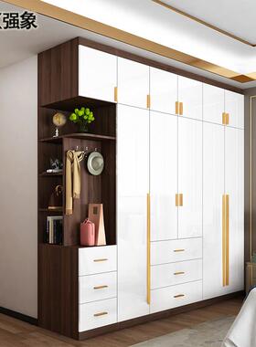 高光衣柜定制整体多功能卧室平开门大容量衣橱收纳储物柜子A-809
